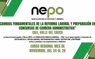 Curso Regional: Cambios fundamentales de la reforma laboral y preparación en concursos de carrera administrativa – entre el 24 y el 29 de Noviembre – Cali/Valle del cauca.