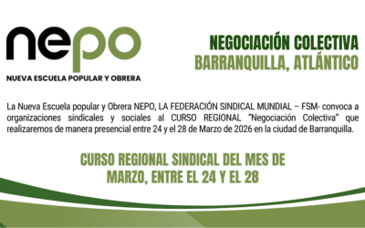 Curso Regional: Negociación Colectiva – entre el 24 y el 28 de Marzo – Barranquilla – Atlántico.