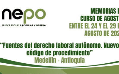 Memorias – Agosto del 2026: Fuentes del derecho laboral autónomo. Nuevo código de procedimiento